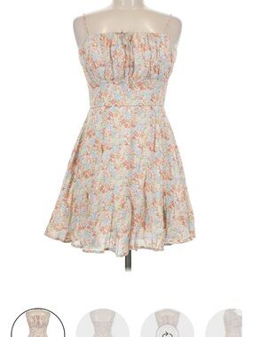 Blue Rain Pastel Floral Spaghetti Strap Dress